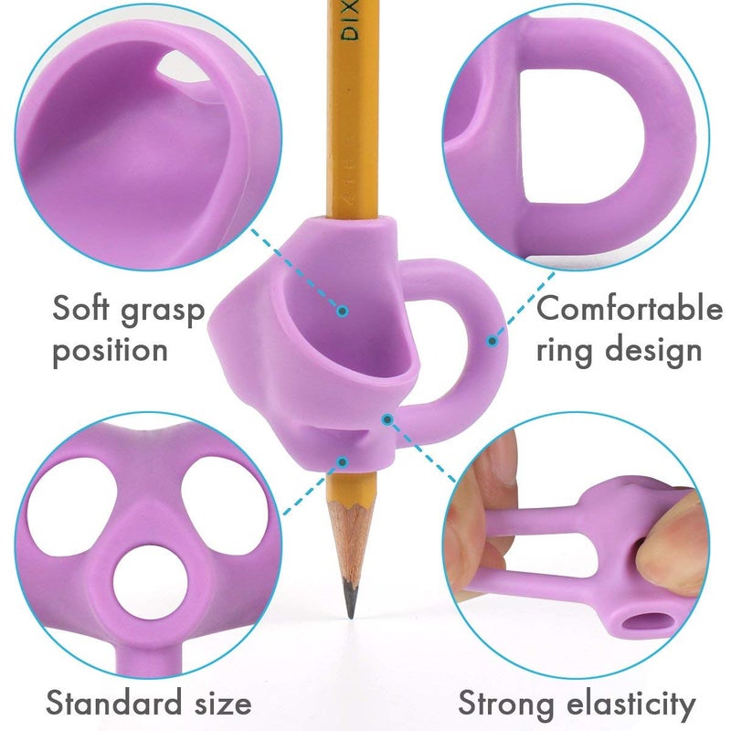 Firesara Pencil Grips  Original Breakthrough Assorted Writing Aid Grip Trainer Posture Correction Finger Grip for Kids Preschoolers Children Adults Special Needs for Lefties or Righties(4PCS) - Image 4